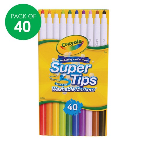 Crayola Super Tips Washable Markers Deskpack - Pack of 40
