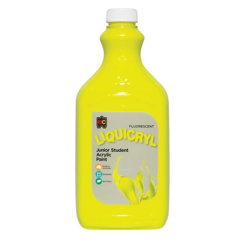 EC Liquicryl Fluorescent Junior Student Acrylic Paint - Yellow - 2L