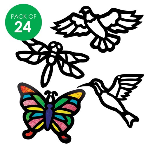 Cardboard Stained Glass Frames - Pack of 24