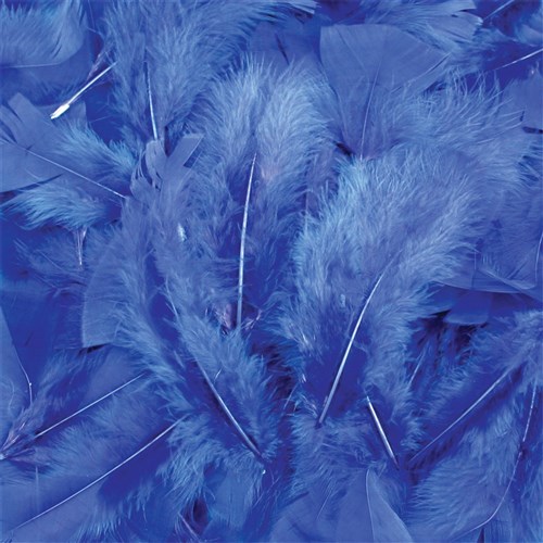 Turkey Feathers - Blue - Pack of 150
