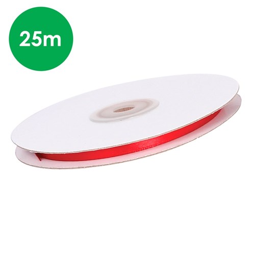 Satin Ribbon - Red - 25 Metres