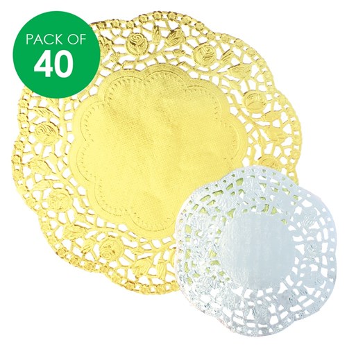 Doilies - Gold & Silver - Pack of 40