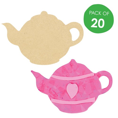 Wooden Teapot Shapes - Pack of 20