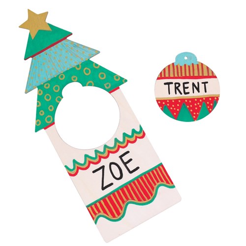 Wooden Christmas Tree Door Hangers - Pack of 20