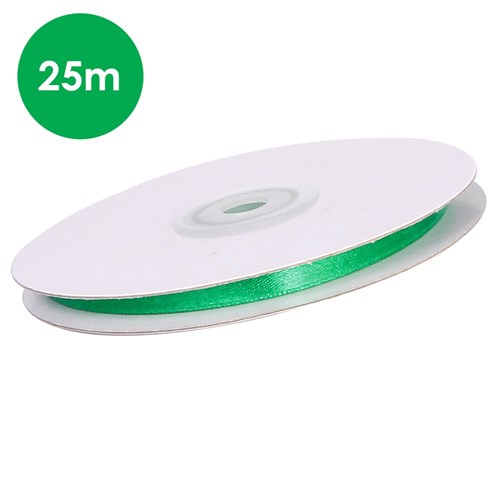 Satin Ribbon - Green - 25 Metres