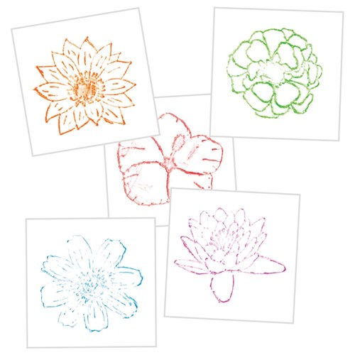 Flower Rubbing Plates - Pack of 16