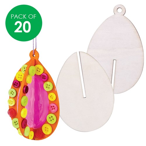 3D Wooden Eggs - Pack of 20