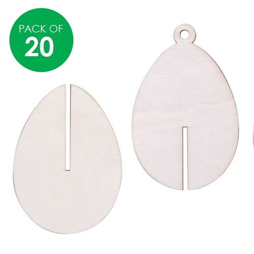 3D Wooden Eggs - Pack of 20