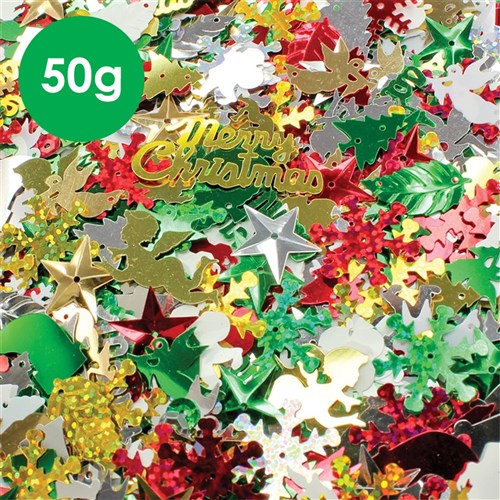 Christmas Sequin Mix - 50g Pack