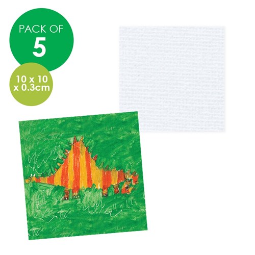 Mini Canvas Panel Art Boards - 10 x 10cm - Pack of 5