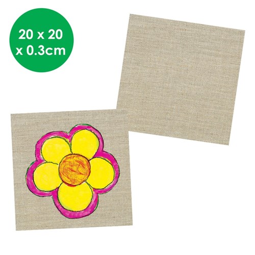 Canvas Panel Art Board - Natural Linen - Square - 20 x 20cm