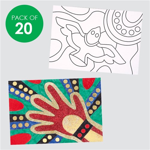 Indigenous Designed Australia Sticky Art Sheets - Pack of 20