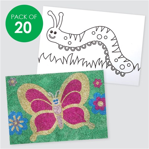 Minibeasts Sticky Art Sheets - Pack of 20