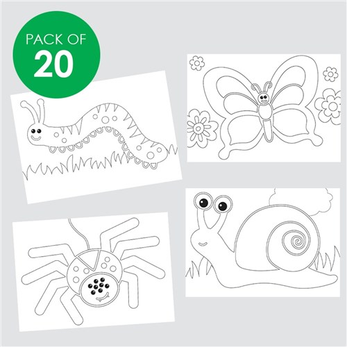 Minibeasts Sticky Art Sheets - Pack of 20