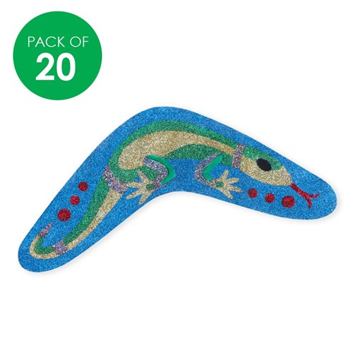 Indigenous Designed Boomerang Sticky Art Shapes - Pack of 20
