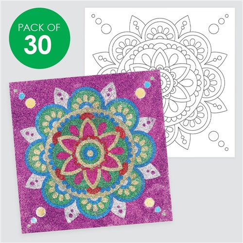 Rangoli Sticky Art Sheets - Square - Pack of 30