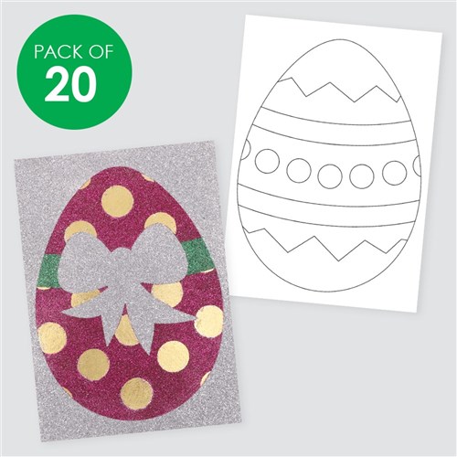 Easter Egg Sticky Art Sheets - Pack of 20