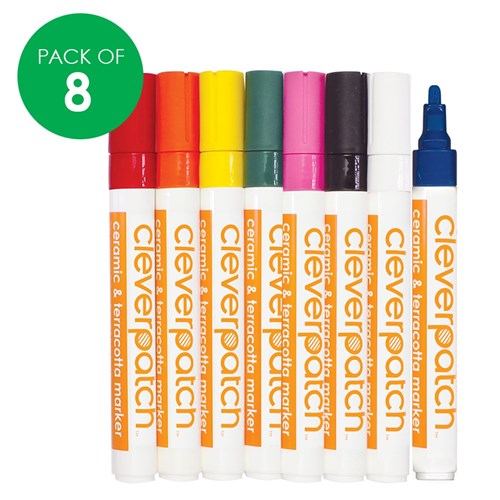 CleverPatch Ceramic & Terracotta Markers - Pack of 8 Colours