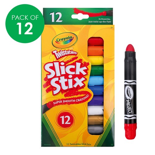 Crayola Twistables Slick Stix Crayons - Pack of 12