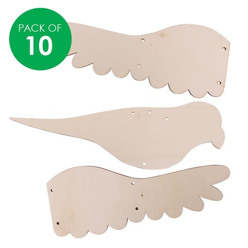 3D Wooden Flying Birds - Pack of 10