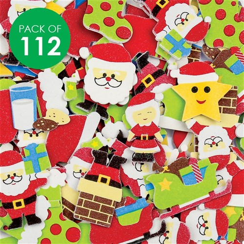 Foam Santa Stickers - Pack of 112