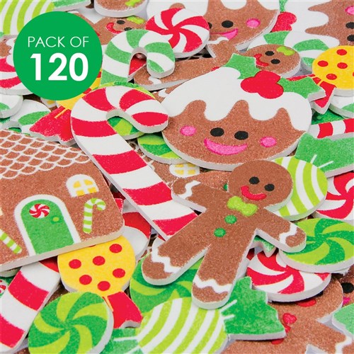 Foam Christmas Sweets Stickers - Pack of 120