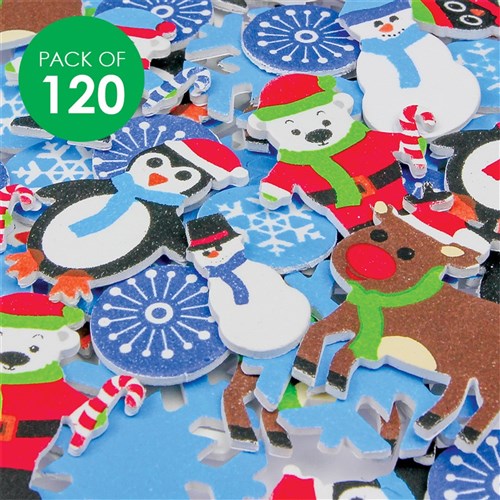 Foam Snow Christmas Stickers - Pack of 120