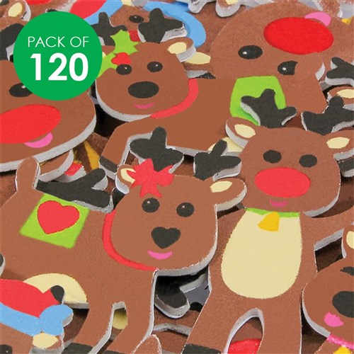 Foam Reindeer Stickers - Pack of 120