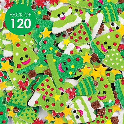 Foam Christmas Tree Stickers - Pack of 120