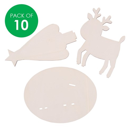 Wooden Christmas Dioramas - Reindeer - Pack of 10