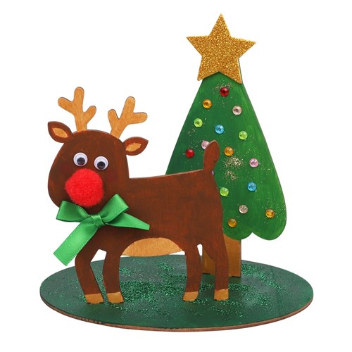 Wooden Christmas Dioramas - Reindeer - Pack of 10