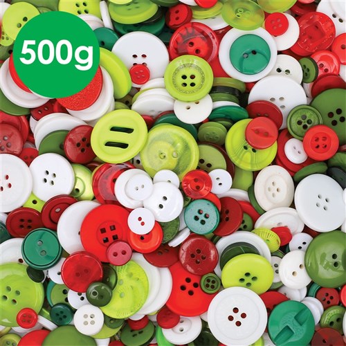 Christmas Buttons - 500g Pack