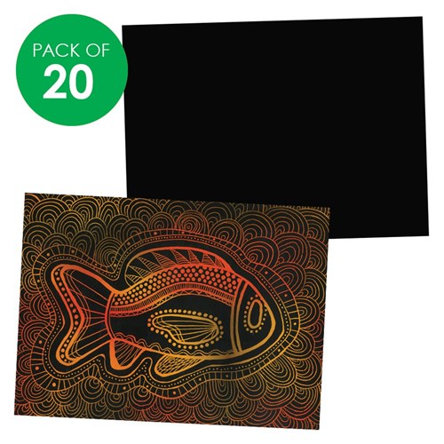 Scratch Board Sheets - Indigenous Inspired - Pack of 20
