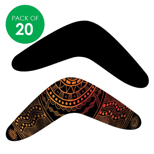 Scratch Board Boomerang Shapes - Pack of 20