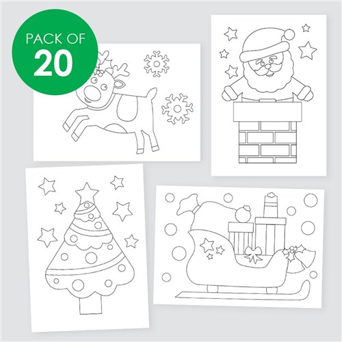Christmas Sticky Art Sheets - Pack of 20