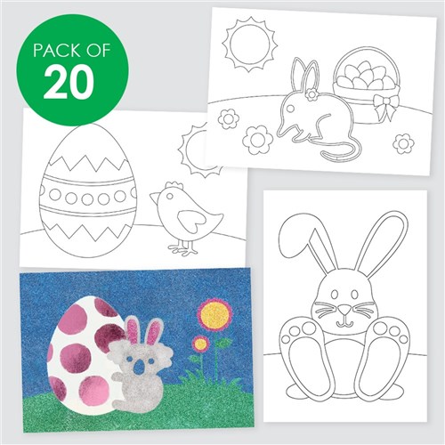 Easter Sticky Art Sheets - Pack of 20