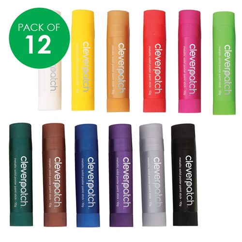 CleverPatch Poster Paint Sticks - Metallic - 10g - Pack of 12