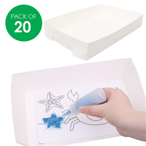 Sticky Art Trays - Cardboard - Pack of 20