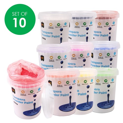 EC Tempera Powder Paint - 450g - Set of 10 Colours