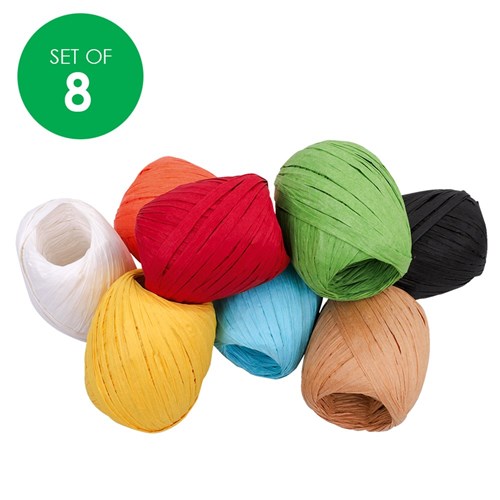 Paper Raffia - 50 Metres - Set of 8 Colours