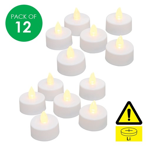 Battery LED Tealight Candles - Pack of 12