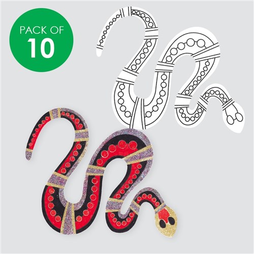 Indigenous Designed Snake Sticky Art Shapes - Pack of 10