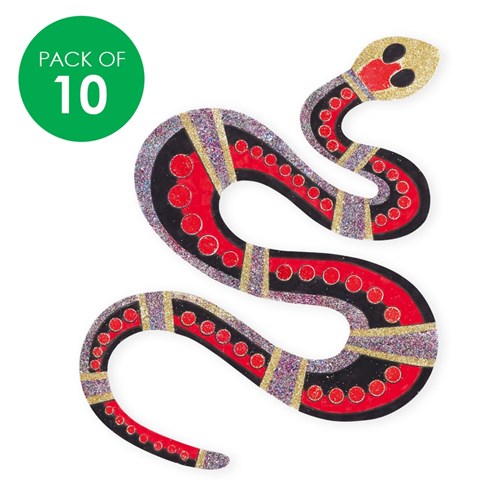 Indigenous Designed Snake Sticky Art Shapes - Pack of 10