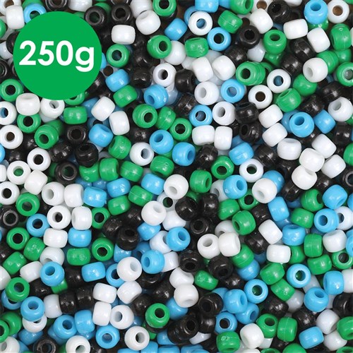 Pony Beads - Torres Strait Islands Colours - 250g Tub