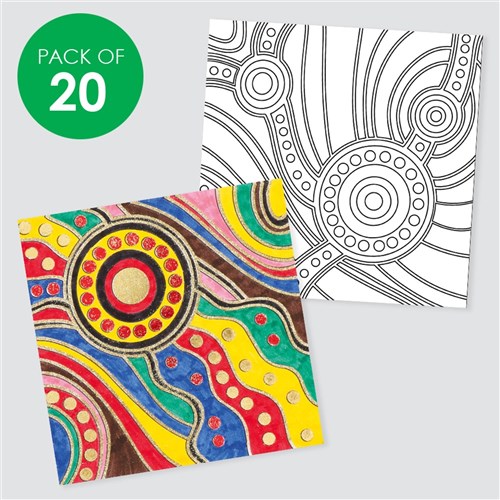 Indigenous Designed Sticky Art Sheets - Pack of 20