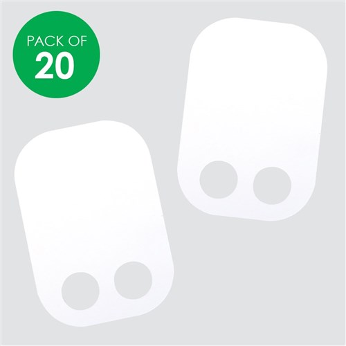 Cardboard Finger Puppets - White - Pack of 20
