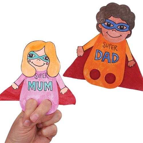 Cardboard Finger Puppets - White - Pack of 20
