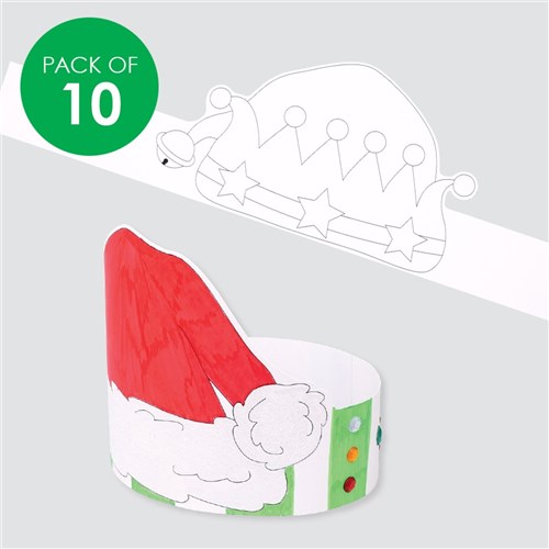 Cardboard Christmas Crowns - Pack of 10