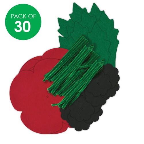 Tissue Paper Poppies - Pack of 30