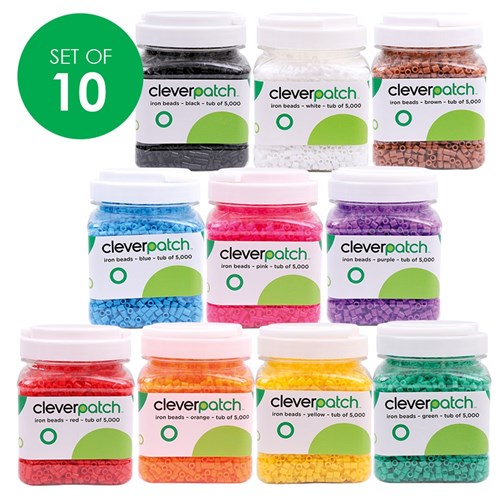 CleverPatch Iron Beads - Tub of 5,000 - Set of 10 Colours